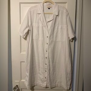 White Button-Down Shirt Dress